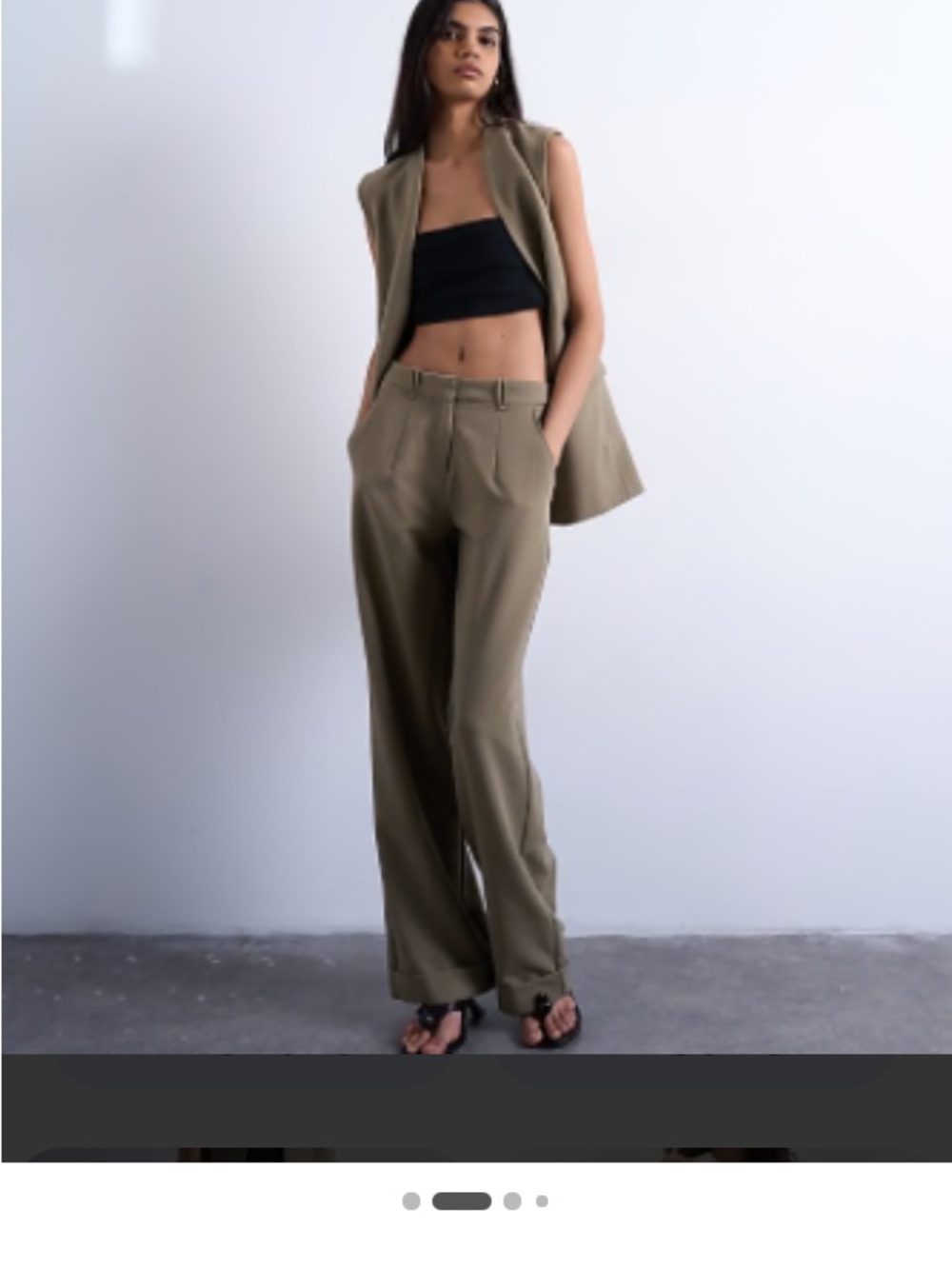 Topshop tan Wide-Leg Trousers